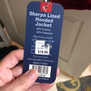 big ball sports sherpa lined hooded jacket